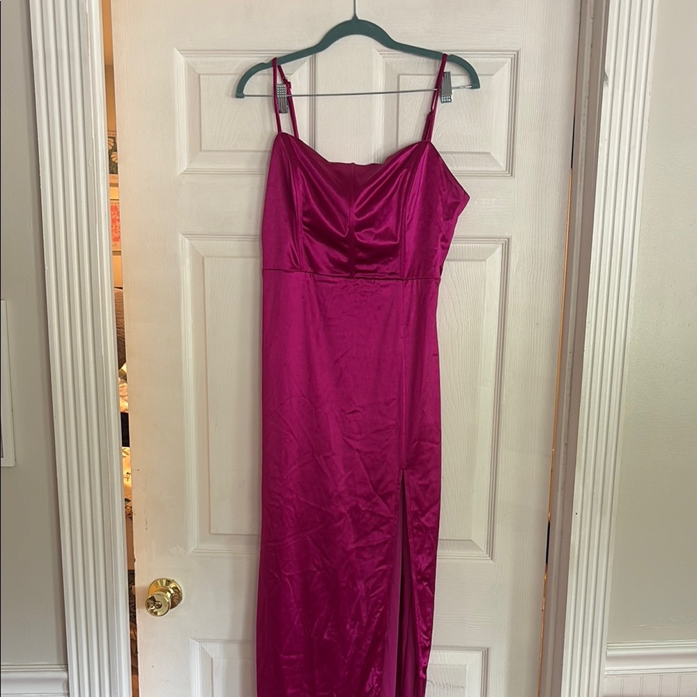 Elegant Pink Satin Dress